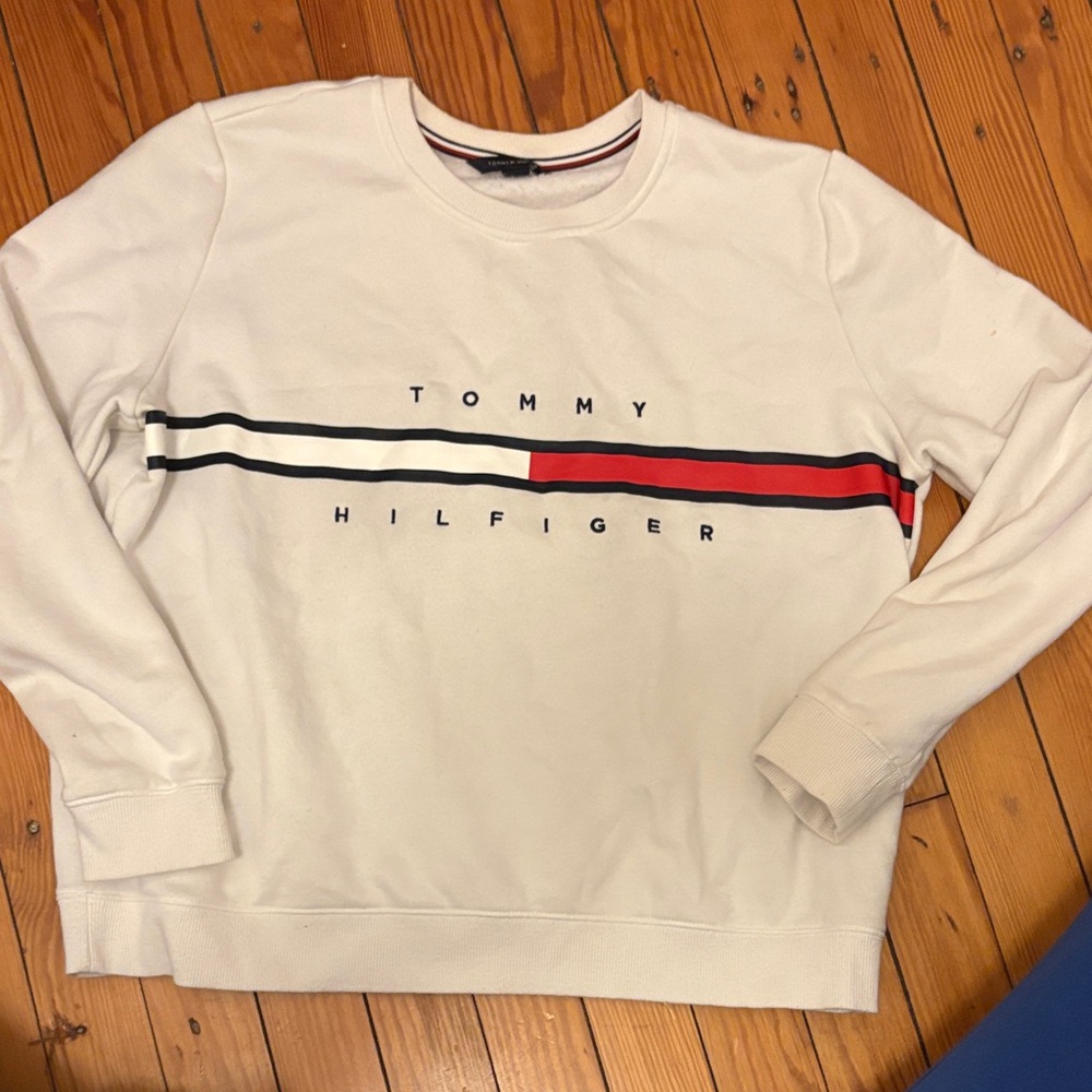 Tommy Hilfiger Men's Cream Crewneck Sweater